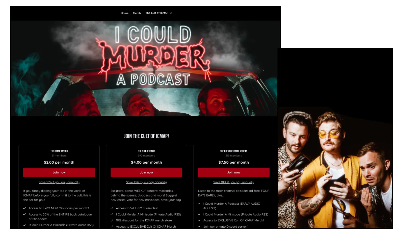 An image of the ICMAP hosts and their membership website