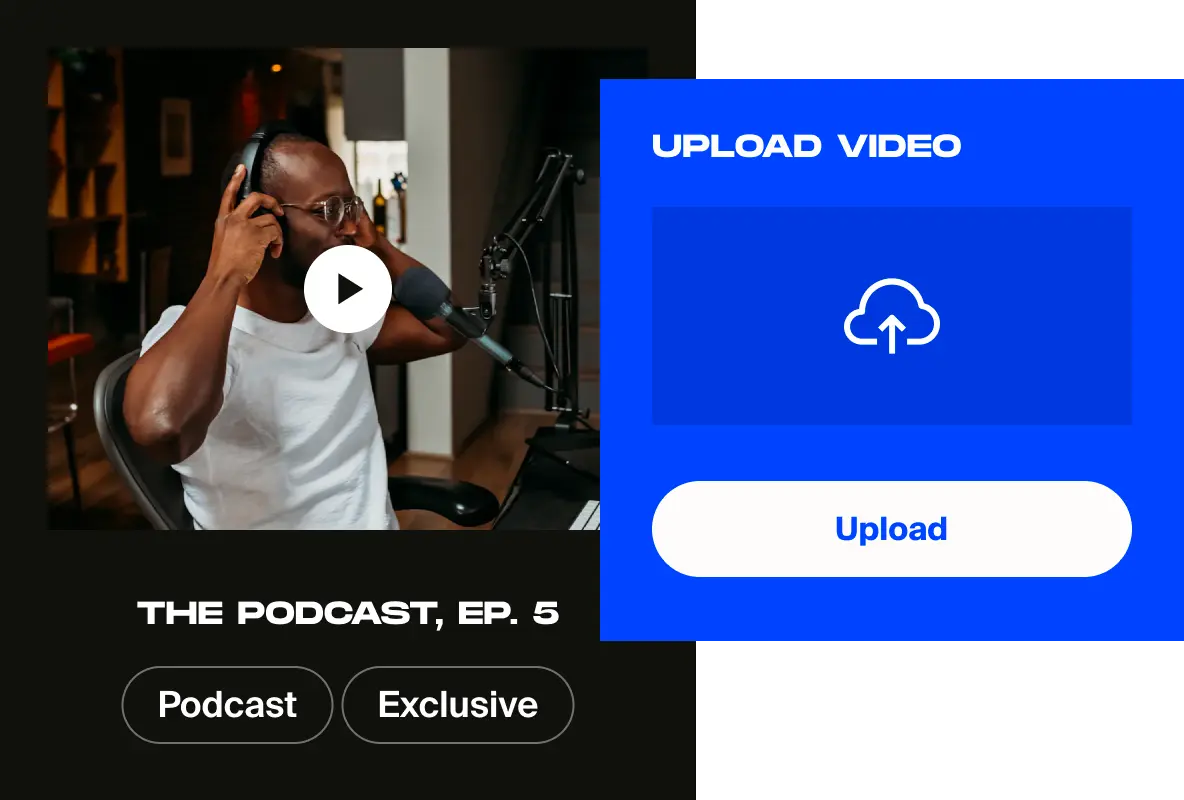 An image that shows how easy it is to upload video content for future playback