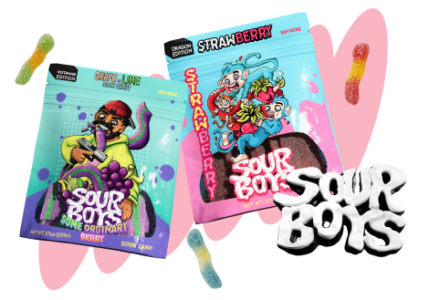 An image of a custom candy brand, Sour Boys