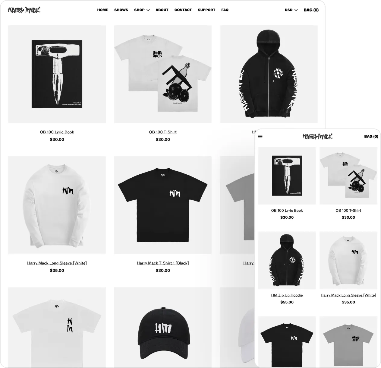 Harry Mack's merch and website