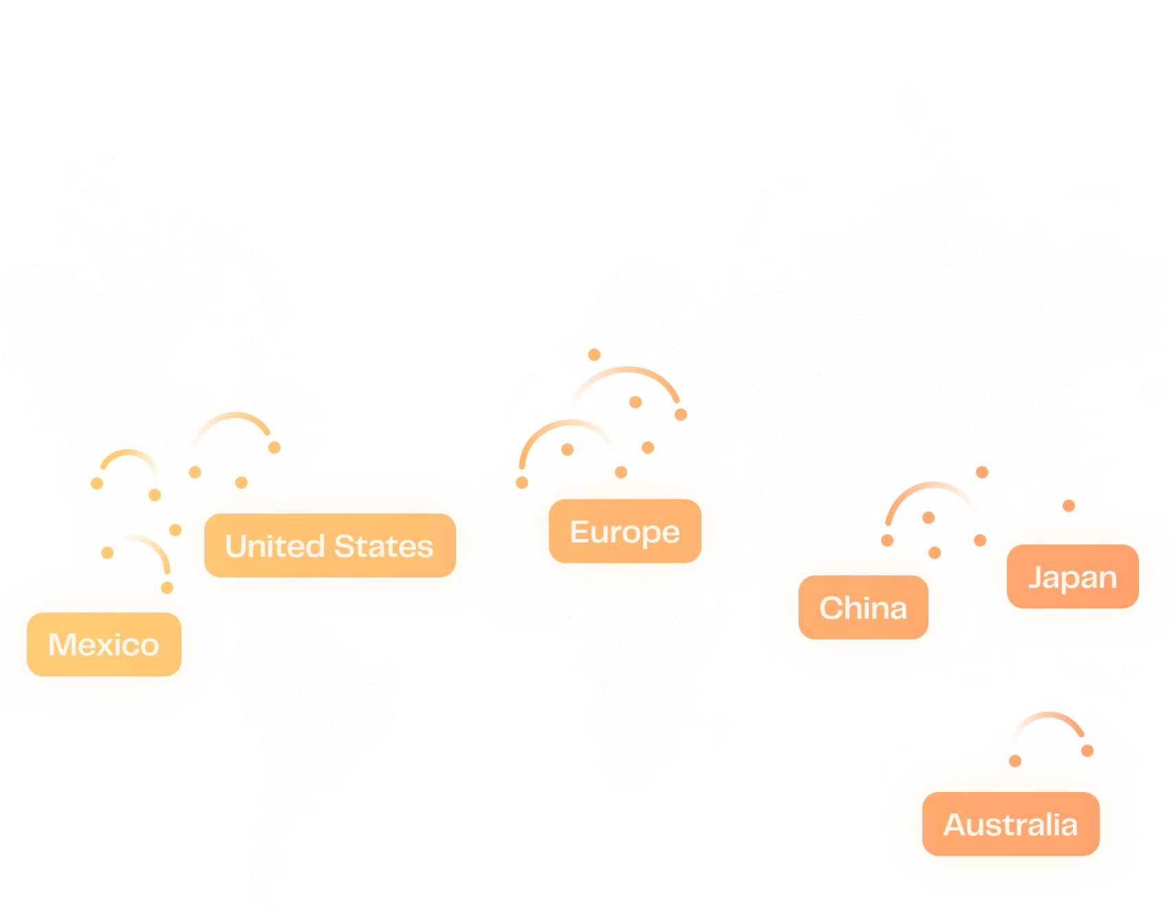 A map detailing where Fourthwall orders can ship from