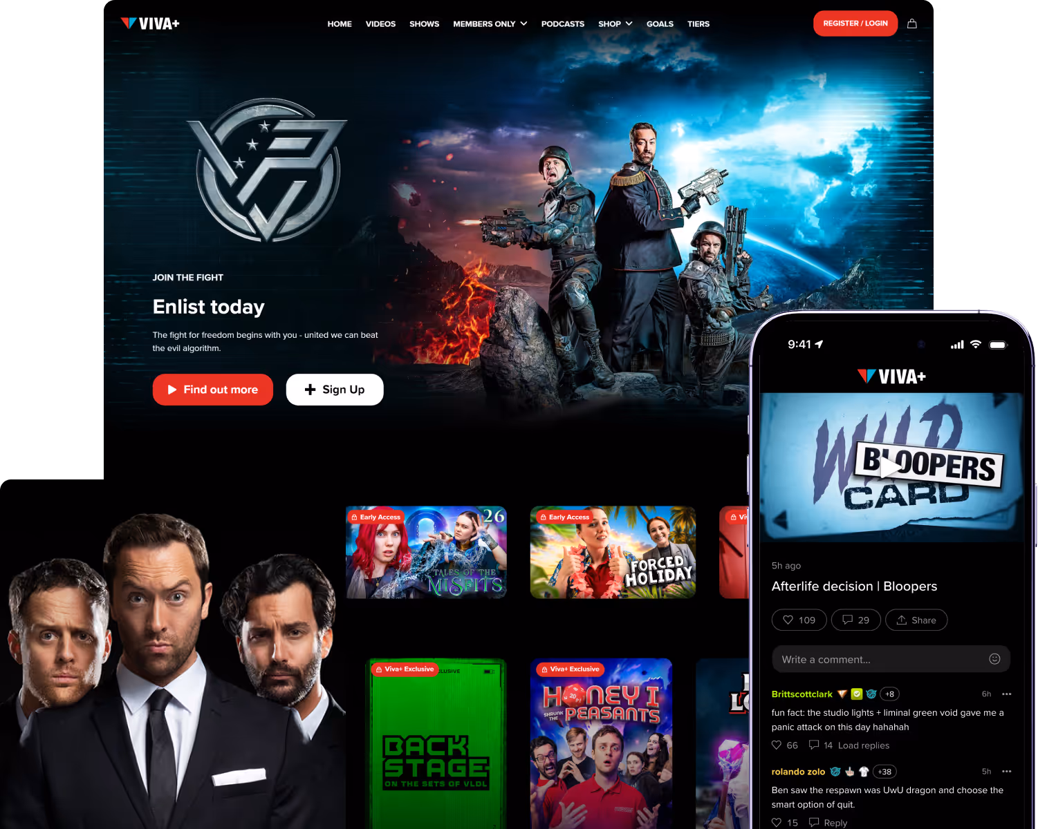 An example of VLDL using Fourthwall for memberships