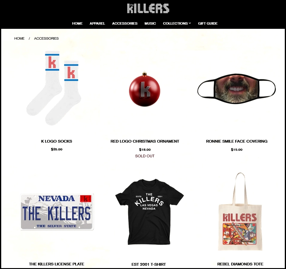 The Killers band merch