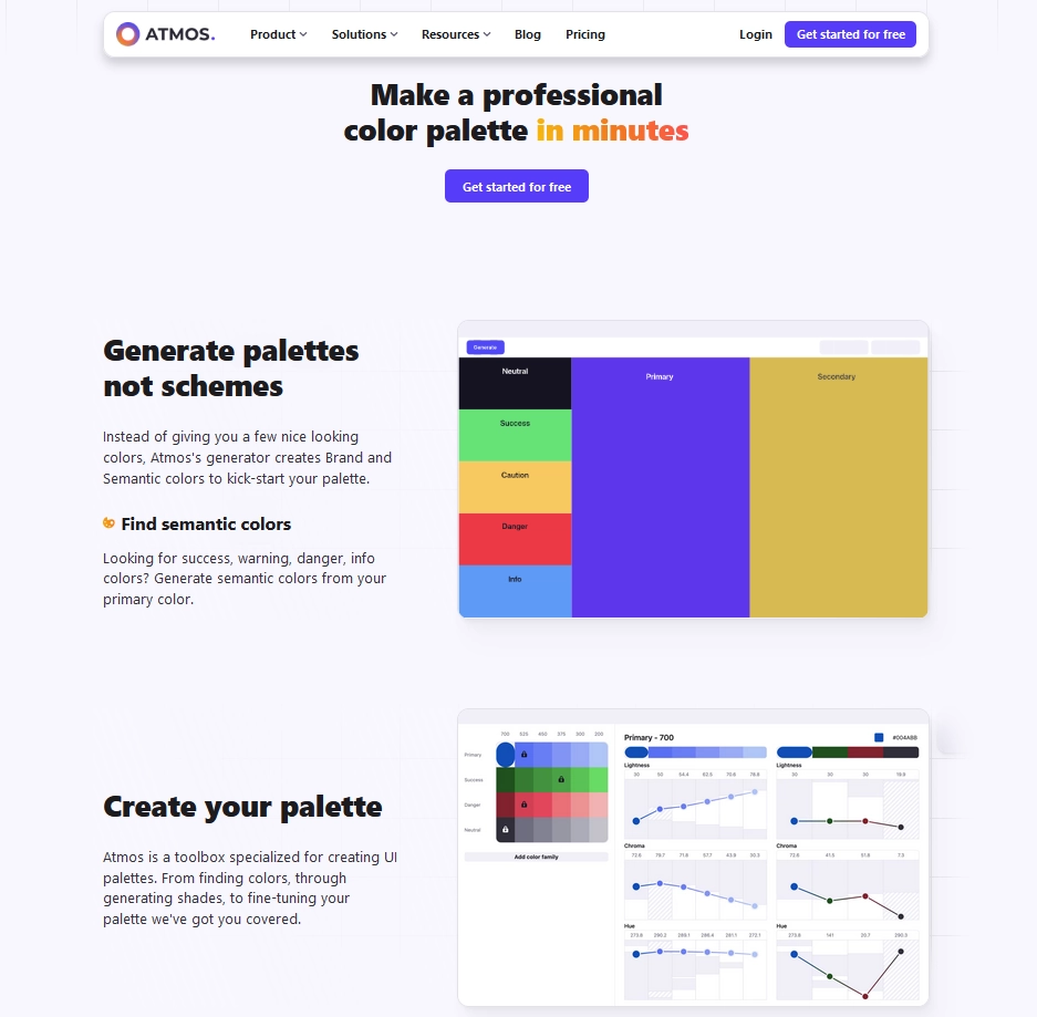 Atmos color palette generator page