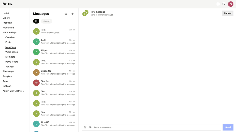 A video showing how you can add send locked messages to members