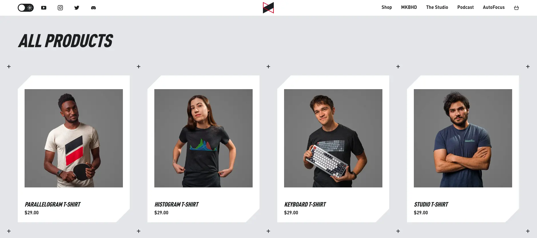 Marques Brownlee Fourthwall store page