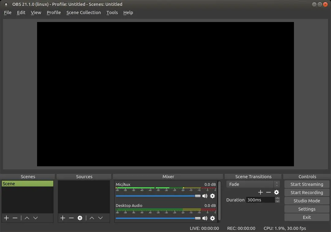 An image of OBS software