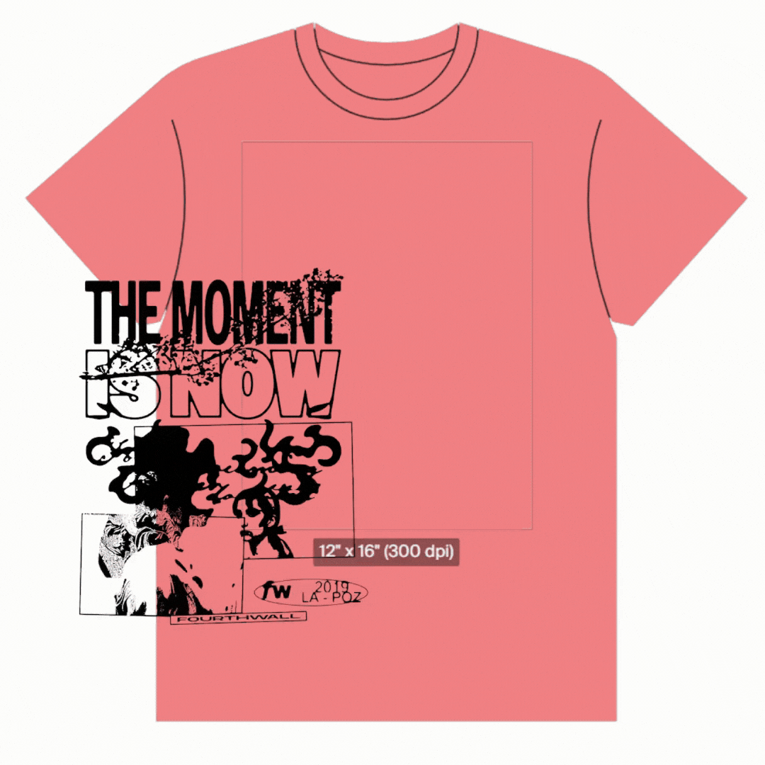 An image of a model in a t-shirt with a design on it