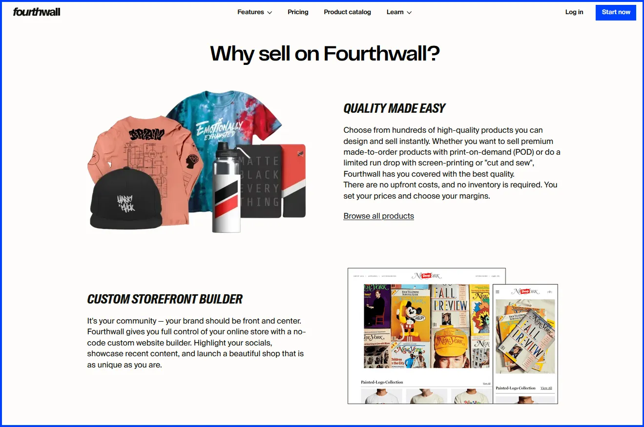Image showing why it's great to sell on Fourthwall