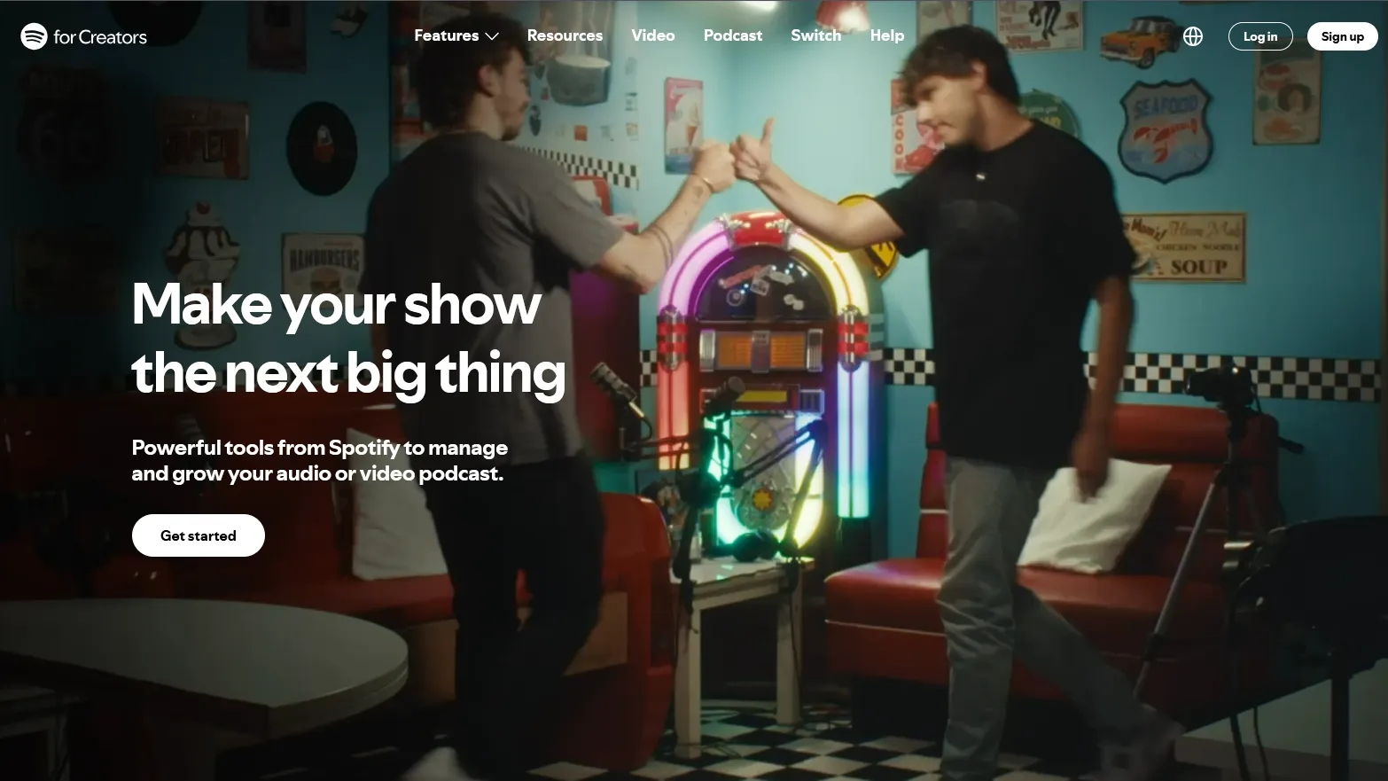 Front page of Spotify for Creators