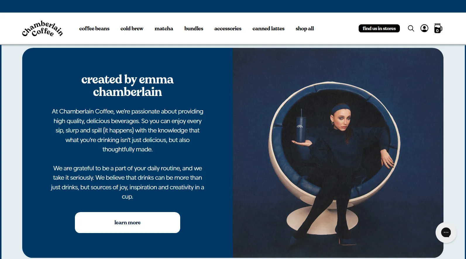 Chamberlain coffee website screenshot