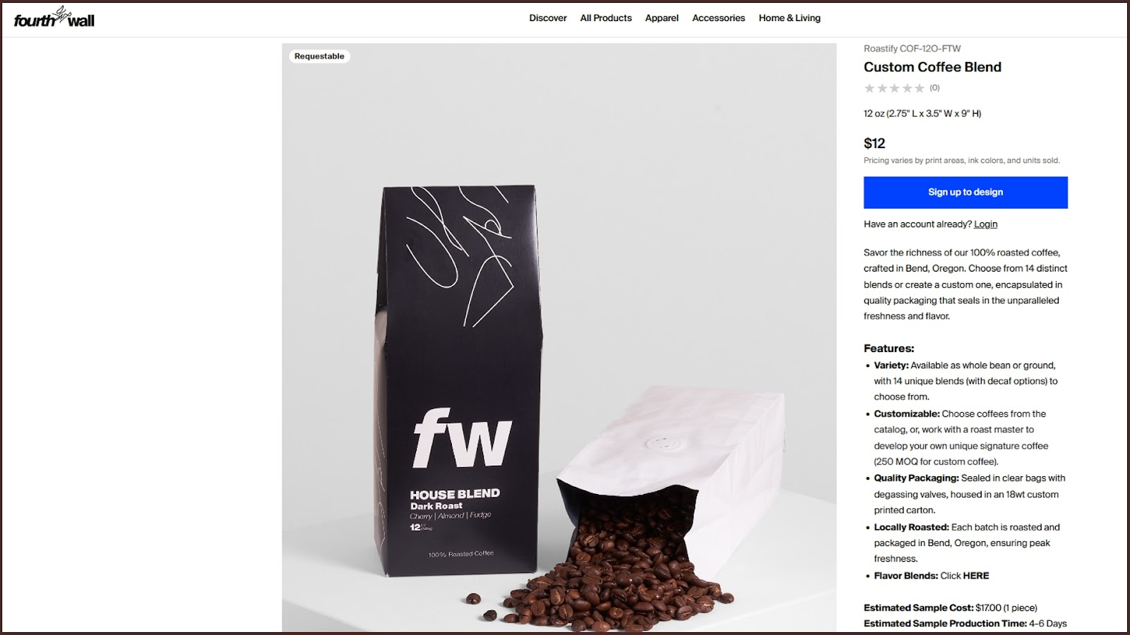 Fourthwall custom coffee